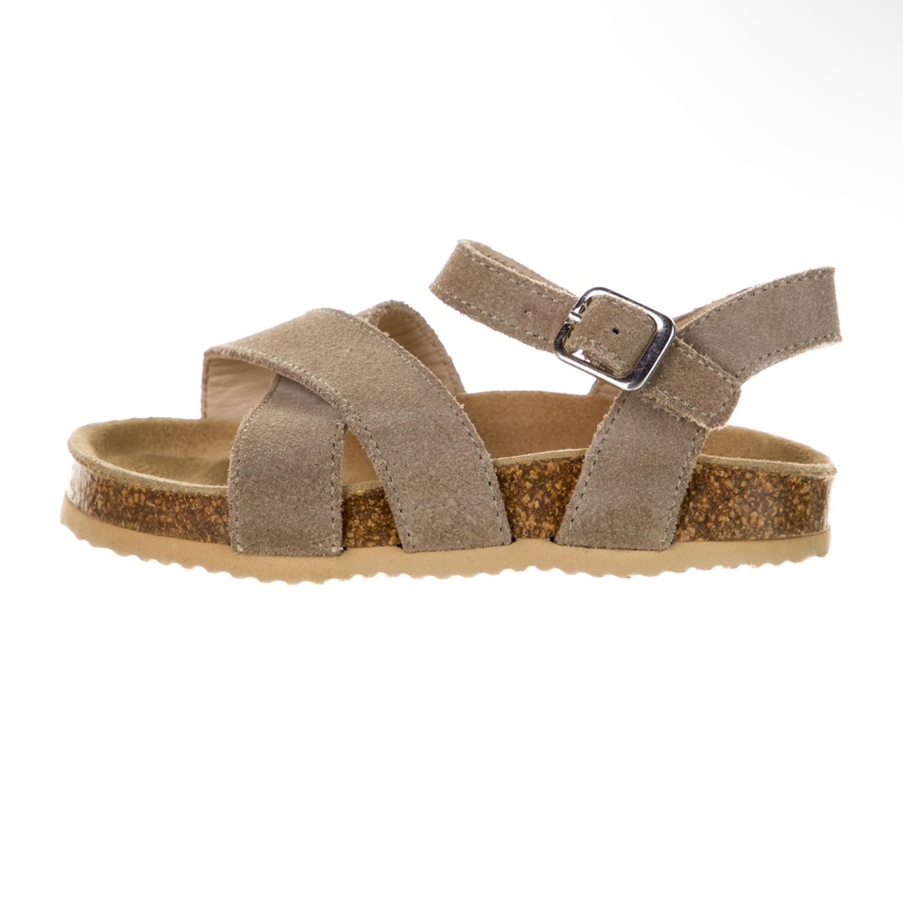 Bonpoint girl’s toddler dual strap leather suede sandals